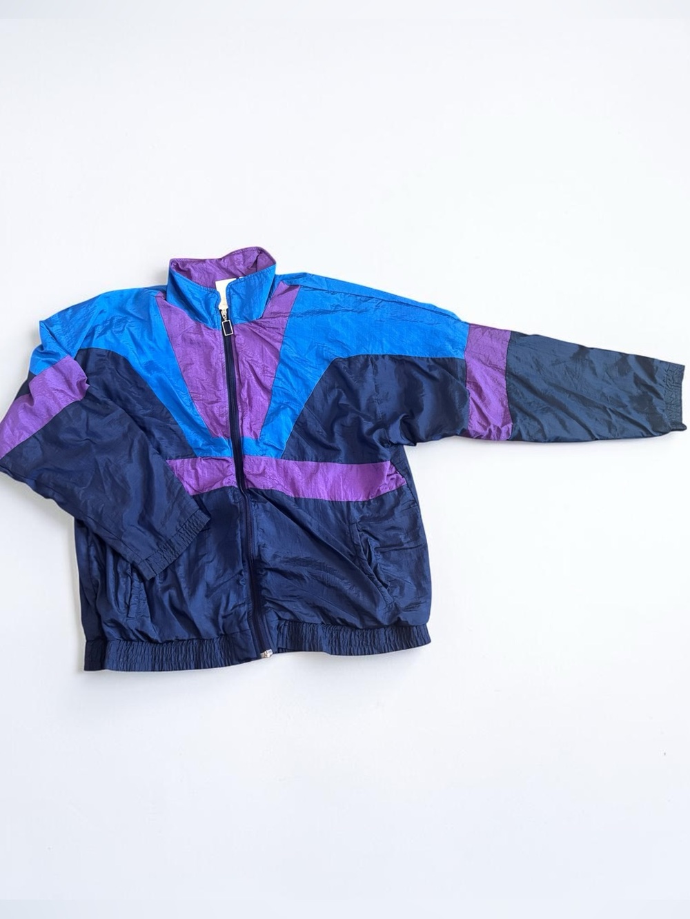 MacGregor Vintage Colorblock Windbreaker Jacket Blue Purple Men's Large